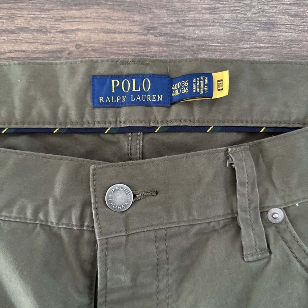 Polo Ralph Lauren Chino Pants Men 40T Tall 35 Inseam Classic Fit Olive Green - Picture 3 of 10